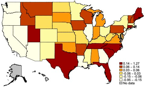 Map of migration destinations during the pandemic